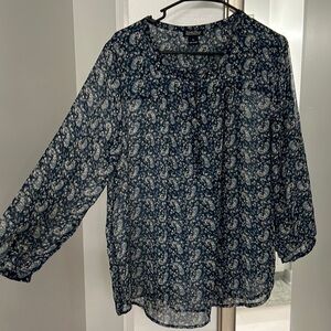 Lucky Brand Floral Chiffon Long Sleeve Top